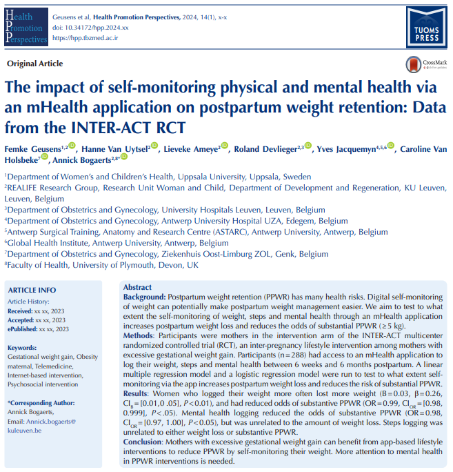 📣New publication alert 📣 Can app-based self-monitoring help mothers manage their weight after giving birth? Find out now in my latest article in Health Promotion Perspectives (fully open access!) hpp.tbzmed.ac.ir/Article/hpp-42…