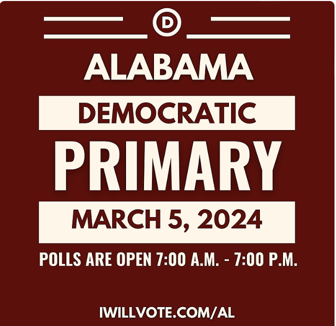 Deemoney521's tweet photo. Good Morning #Alabama!! Today is Super Tuesday #PrimaryDay!! Please get out and VOTE for ⚡️⚡️#BidenHarris2024 and ALL downline #Democrats!! So much is on the line!! #ALPols #ALVotes https://t.co/Gjk9p2bRKt