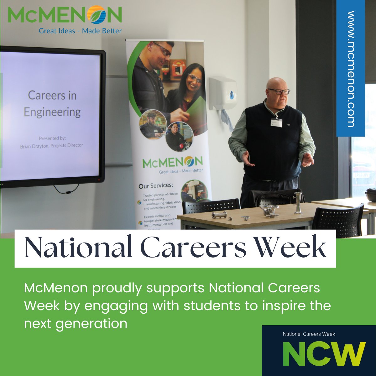 To help celebrate #NationalCareersWeek2024, <a href="/McMenonLTD/">McMenon Engineering Services LTD</a> Projects Director Brian Drayton took a trip to <a href="/lakescollege/">Lakes College West Cumbria</a> to try and inspire the next generation of engineers.
He engaged T-Level students with his own career journey and offered insights into the engineering industry.