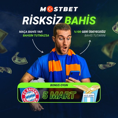 💯 Risksiz bahis yapın!

✅ Mostbet'te bahislerinizi güvenle oynayın ve kaybederseniz - paranızın %100'ünü bonus hesabınıza iade edeceğiz.

🎁 Bonus maç: 🇩🇪 Bayern 🆚 Lazio 🇮🇹
⏰ 23:00 - 05.03

🏆 Mostbet ile kazanın!

👉Mostbet Giriş: bit.ly/Mostbet03