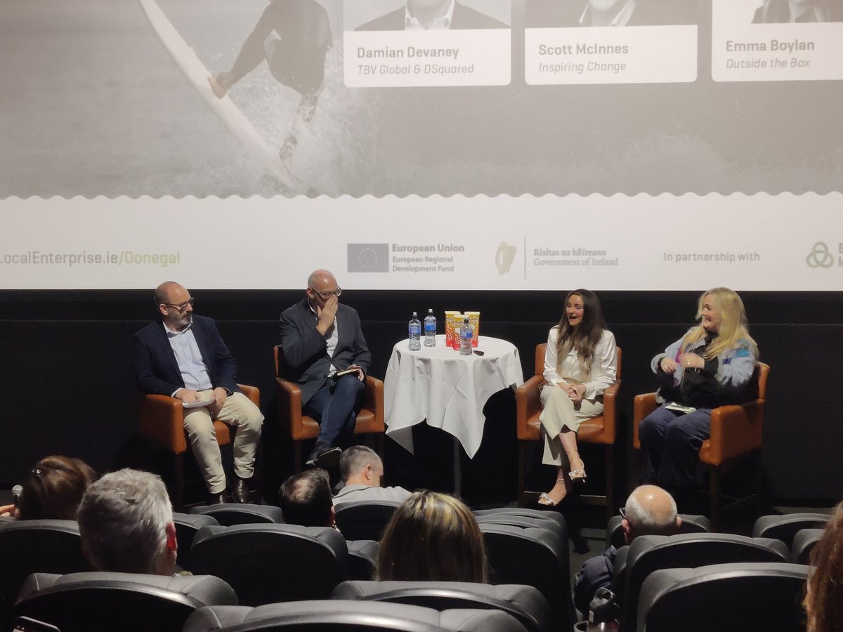 DonegalDigital's tweet photo. At the 'Communicating with Impact' event hosted by @DonegalLEO on #LocalEnterpriseWeek2024 at @CenturyCinemas! Incredible speakers sharing invaluable insights on becoming more impactful communicators and marketers.
#LEW24 #MakingItHappen https://t.co/EM1loIElUf