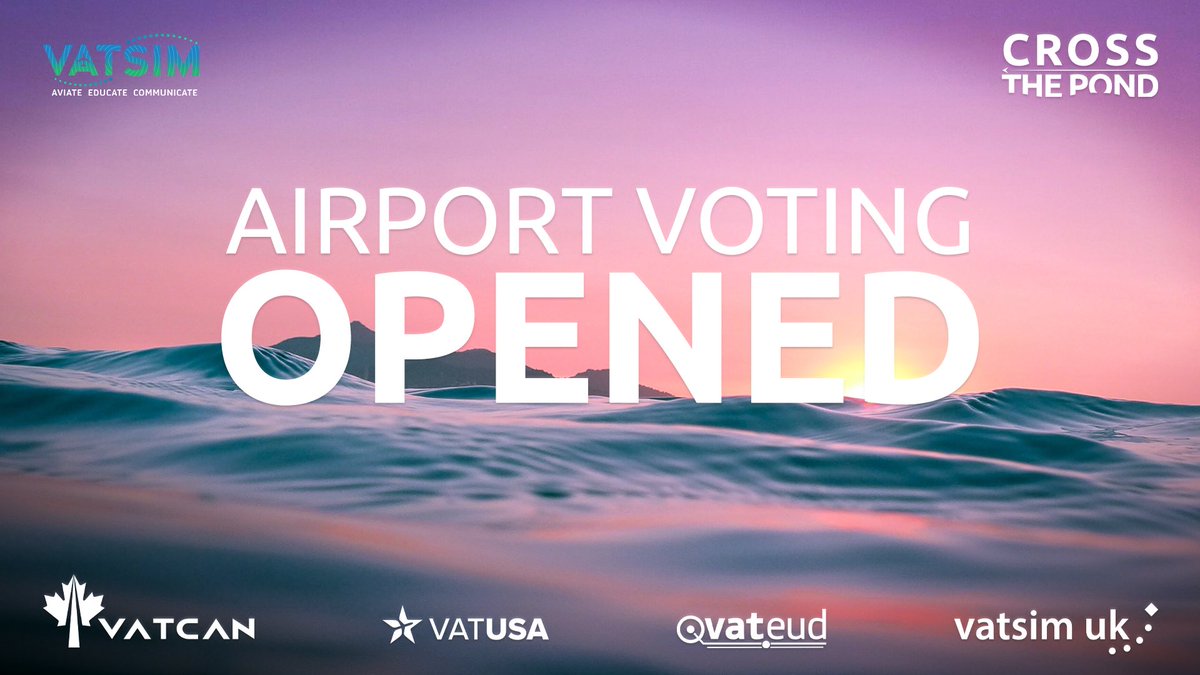 Get your ballots, it's time for airport voting! 📑 From now until 09MAR24, 2000z tell us where you want to fly for next CTP at ctp.vatsim.net/voting More details are available here: forum.vatsim.net/t/20th-april-2…