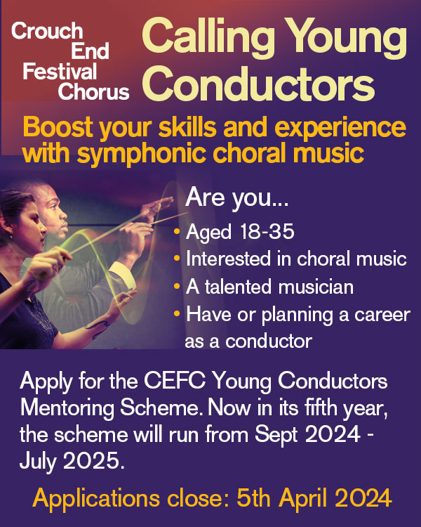 Today marks just one month to go to get your application in for our #YoungConductorsMentoringScheme!   Our previous participants have gone on to gain some impressive, leading choral appointments (and we're very proud of them!)
To find out more, visit:  cefc.org.uk/about-us/young…