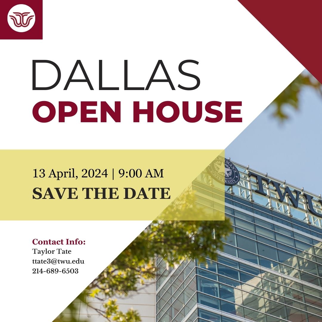 Explore Dallas campus programs in upper division nursing and advanced degrees in: MBA, Healthcare Administration, Nursing (MSN, DNP and PhD), Occupational Therapy, Physical Therapy, Library Sciences (MLS and MA) and Speech-Language Pathology. twu.edu/visit/events/