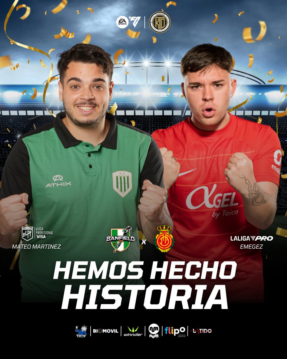 TKO_GamingClub's tweet photo. 𝑯𝑰𝑺𝑻𝑶𝑹𝑰𝑨 𝑬𝑵 𝑭𝑰𝑭𝑨 𝑪𝑶𝑴𝑷𝑬𝑻𝑰𝑻𝑰𝑽𝑶 🇪🇸🇦🇷

Somos el primer equipo amateur de la historia en haber tenido representación en @LALIGA_FCPro y @eLPF en una misma temporada tras competir @emegez06 y @mateomartinez09 sus primeras dos jornadas🔝🔥

#SomosTakers #EAFC24 https://t.co/zS8eUcOlP7