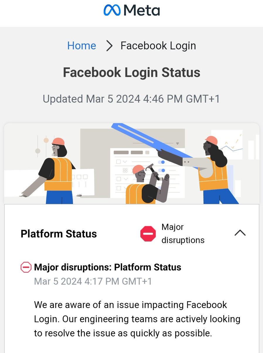 That's what they call a rough day on the internet <a href="/Meta/">Meta</a> #facebookdown