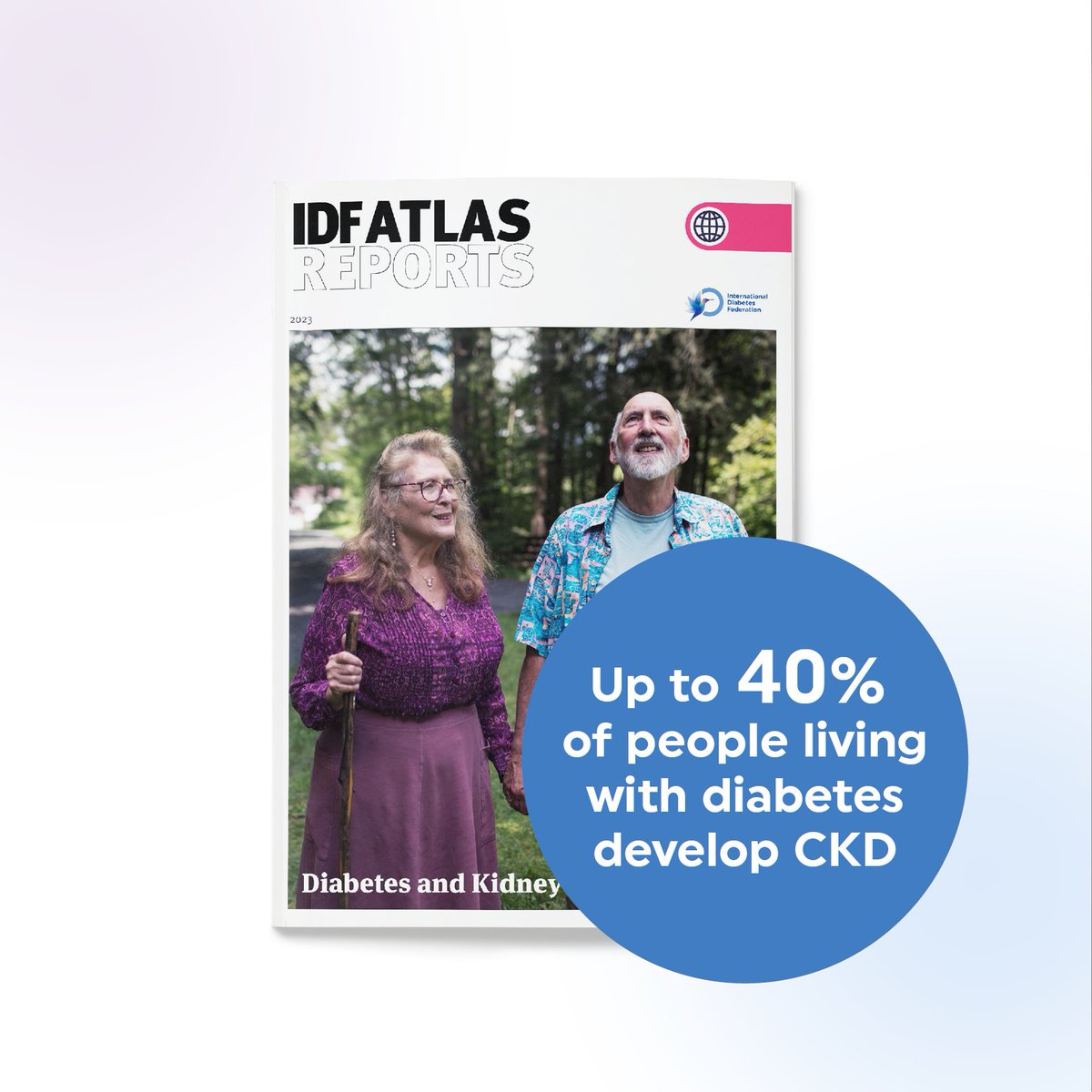 #DiabetesAtlas – Did you know that chronic kidney disease (CKD) affects up to 40% of people living with diabetes? Learn more about the prevalence of diabetes-related CKD and ways to reduce its impact through our Diabetes Atlas report: bit.ly/atlas-ckd-2023
