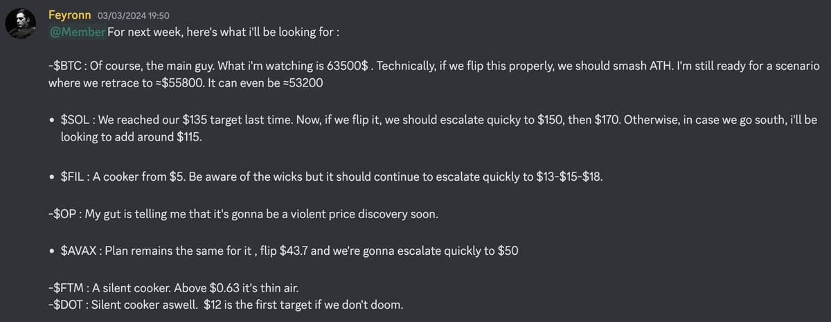 feyronn's tweet photo. Weekly Plan posted on the FREE discord.

BTC ATH
SOL FLYING
FTM FLYING
OP FLYING

WE WERE FUCKING READY

Join : https://t.co/Zi8lZ0hjBX

Big F. https://t.co/y7l3fG6rt4