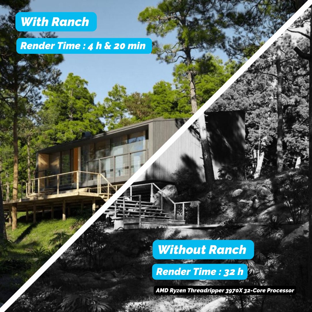 RANCHComputing's tweet image. 🌟 Transform Your Creative Process: Ultra-Fast Rendering! ⏱️
🐌 Traditional Rendering: 32 hours
🚀 Rendering on Ranch Computing: Just 4 hours and 20 min
#FastRendering #3DInnovation #LimitlessCreativity #TimeSaving #EfficiencyBoost