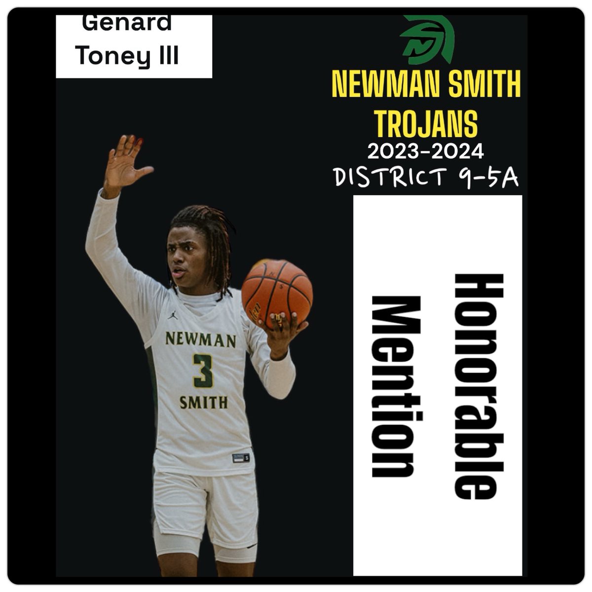 CONGRATULATIONS @Genard_Toney12 ON BEING VOTED HONORABLE MENTION TEAM DISTRICT 9-5A- JUNIOR CLASS OF 2025