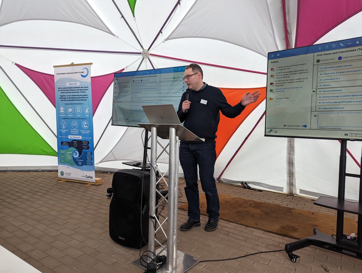 The new SAF co-director <a href="/CefasGovUK/">Cefas</a> Dr Ronny van Aerle leads a discussion on the next steps for SAF including further partnership development, funding opportunities and communications approaches. #SafWorkshop24 #Aquaculture #UniversityofExeter #CefasScience <a href="/UniofExeter/">University of Exeter</a>