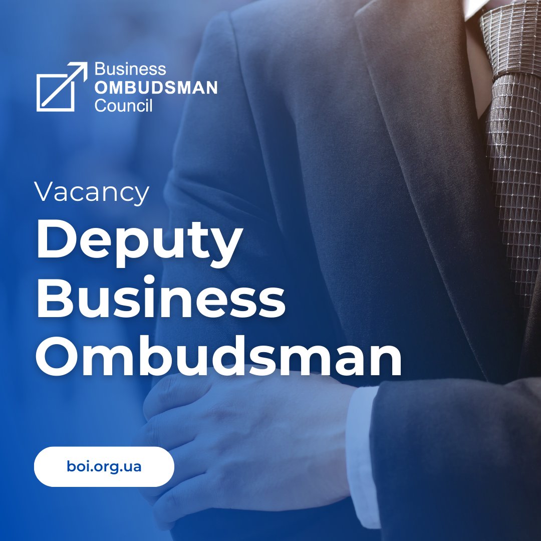 #Vacant_position of 🇺🇦DEPUTY BUSINESS OMBUDSMAN/Chief Legal Officer. More details: bit.ly/3UZGc2Y #Ukraine #BusinessOmbudsmanCouncil