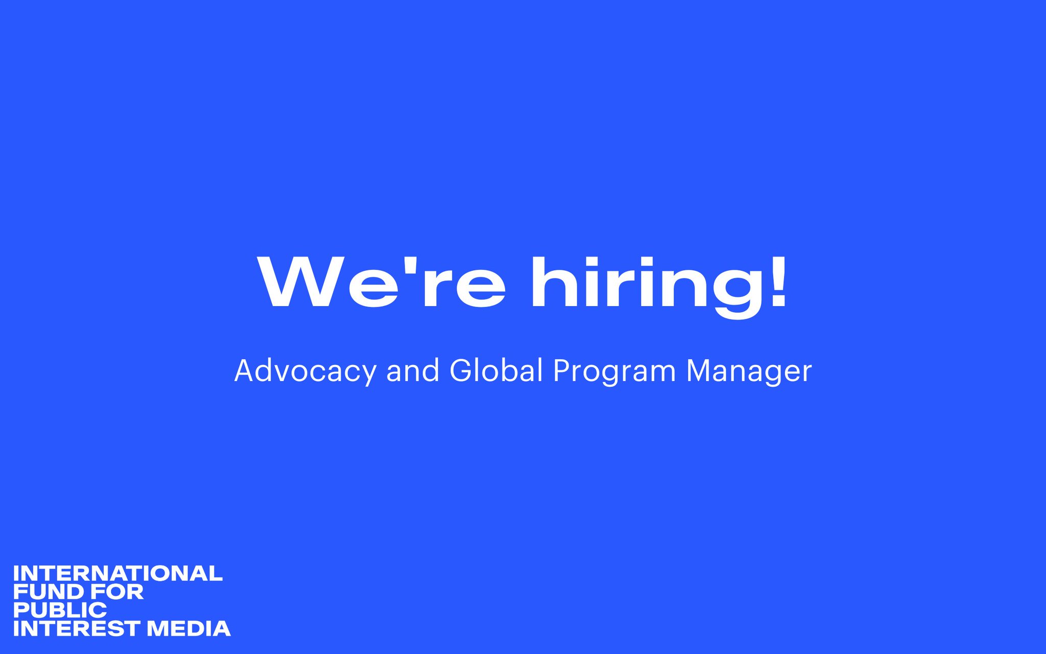 International Fund for Public Interest Media on X: &ldquo;📢 CAREER 