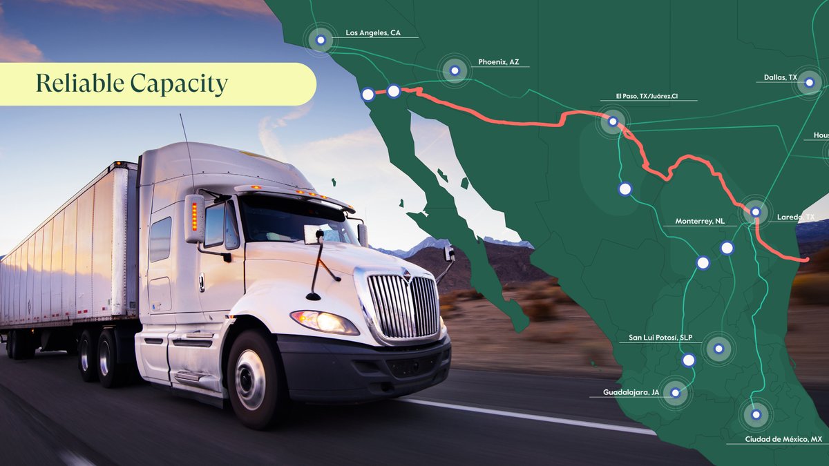 1/x Moving freight between the 🇺🇸USA &amp; 🇲🇽Mexico requires a network of specialized carriers to make sure you are checking all the right boxes on compliance for documents, customs, as well as making sure you have ample capacity on both sides of the border. 

<a href="/nuvocargo/">Nuvocargo</a> promises our