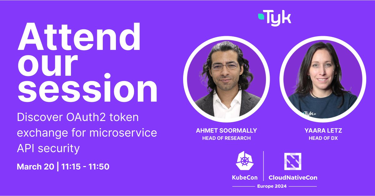 tyk_io's tweet image. 🇫🇷 Kubecon 2024, join our session exploring OAuth2 token exchange for microservice API security! 🇫🇷
🗓️Wednesday, March 20 | 11:15 - 11:50 | Pavilion 7, Level 7.1, Room D
Follow this link for more information - hubs.la/Q02n9CGY0 
#Kubecon2024 #APIs #APIExperience