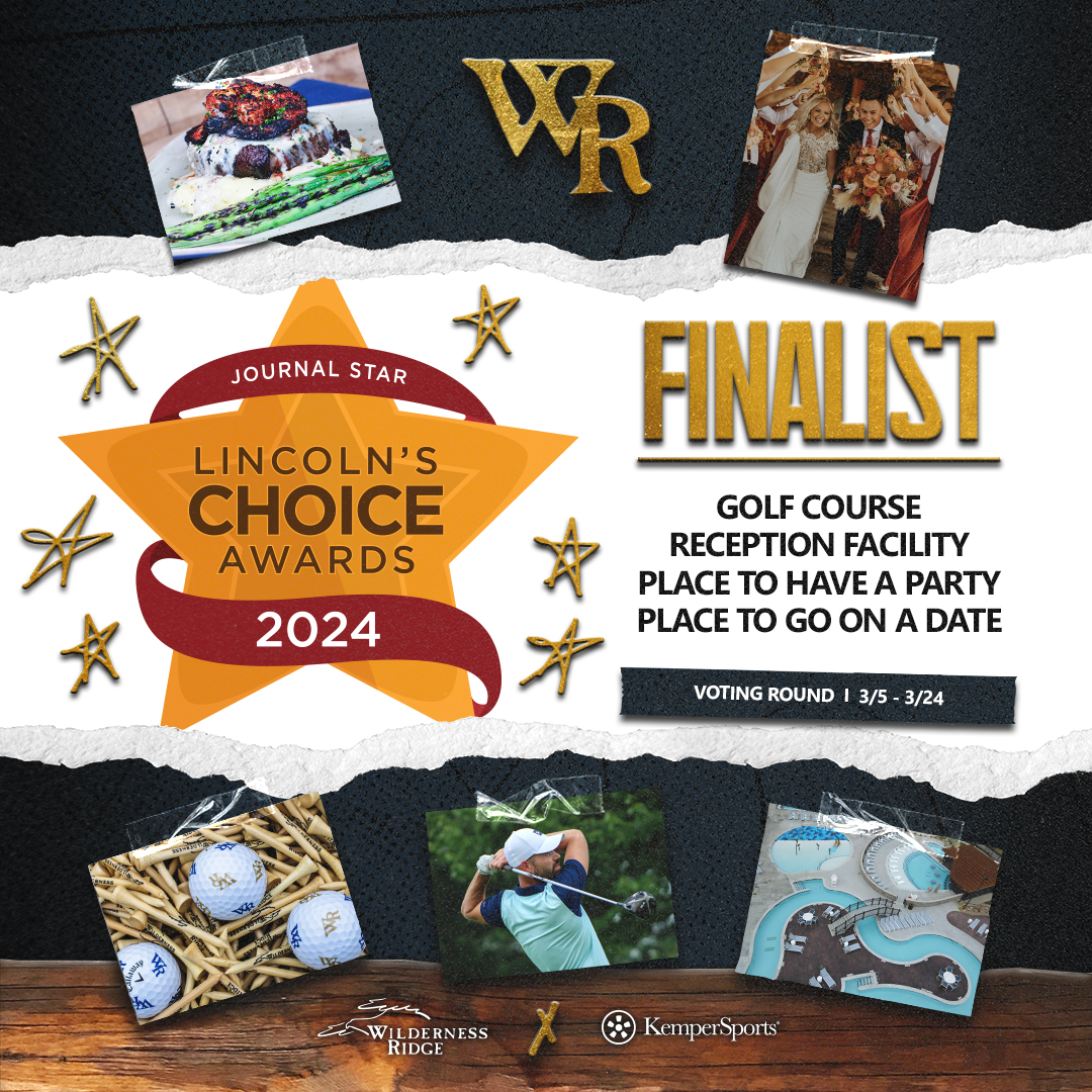 Vote for Wilderness Ridge in the 2024 Lincoln's Choice Awards! Votes can be submitted through March 24th. 𝗩𝗢𝗧𝗘 𝗛𝗘𝗥𝗘 | bit.ly/3S6A8Tj #thisiskempersports #lnk #nebraska #ljs #lincolnschoiceawards