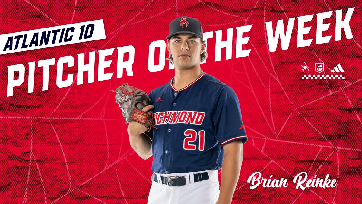 Congratulations @brianreinke27 ! Reinke collects the Spiders first #A10Base Pitcher of the Week honors of the season after fanning a career-high 10 over 6 innings in his Saturday start! #OneRichmond