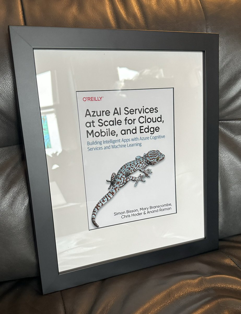 Here’s something nice that just turned up. When you write a book for O’Reilly they send you a lovely framed print of the cover. So here’s our gecko.