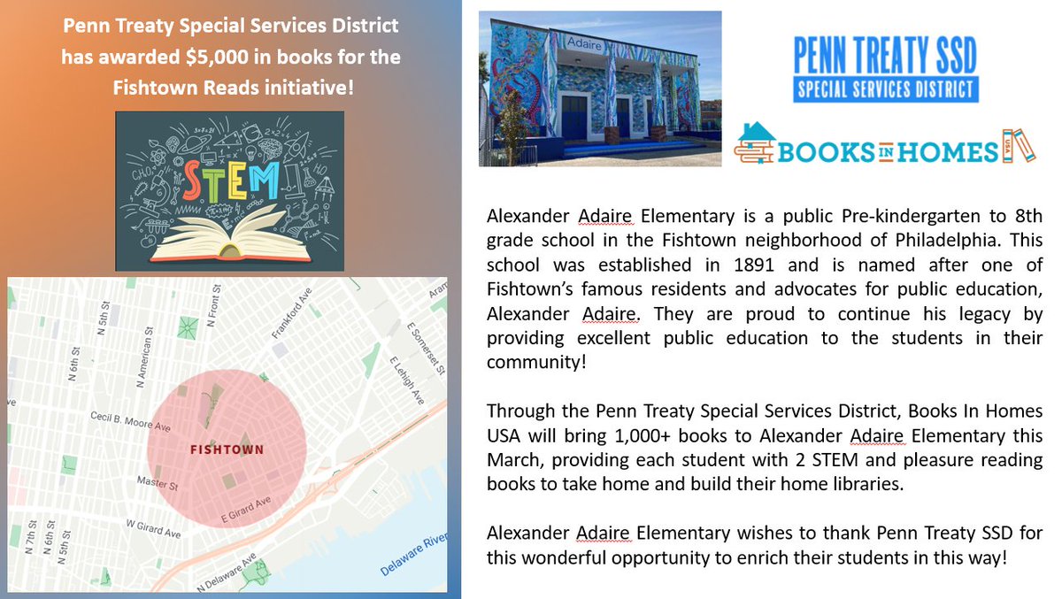 Penn Treaty Fishtown Reads Initiative at Adaire Elementary School