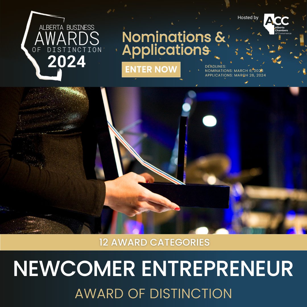 Embracing Diversity, Celebrating Success!🌐 Shine a spotlight on newcomers who've triumphed over challenges to build thriving businesses in Alberta, contributing significantly to our economy. Nominate today! abbusinessawards.awardify.io/nominations #abbiz #abad #abbizawards #abchambers #abad2024