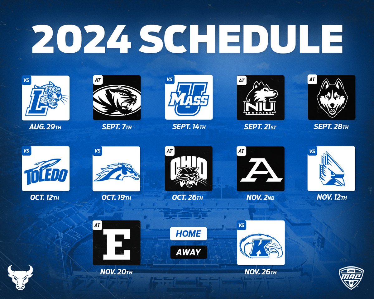 🤘2024 SCHEDULE🤘 🔗ubbulls.com/news/2024/3/5/… #UBhornsUP