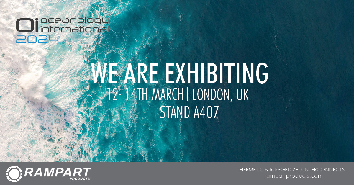 Next week, we will be in London exhibiting at Oceanology International! 
We are looking forward to meeting you all and discussing our products. See you in London! 
#oceanologyinternational #rampartproducts #electricalconnectors
