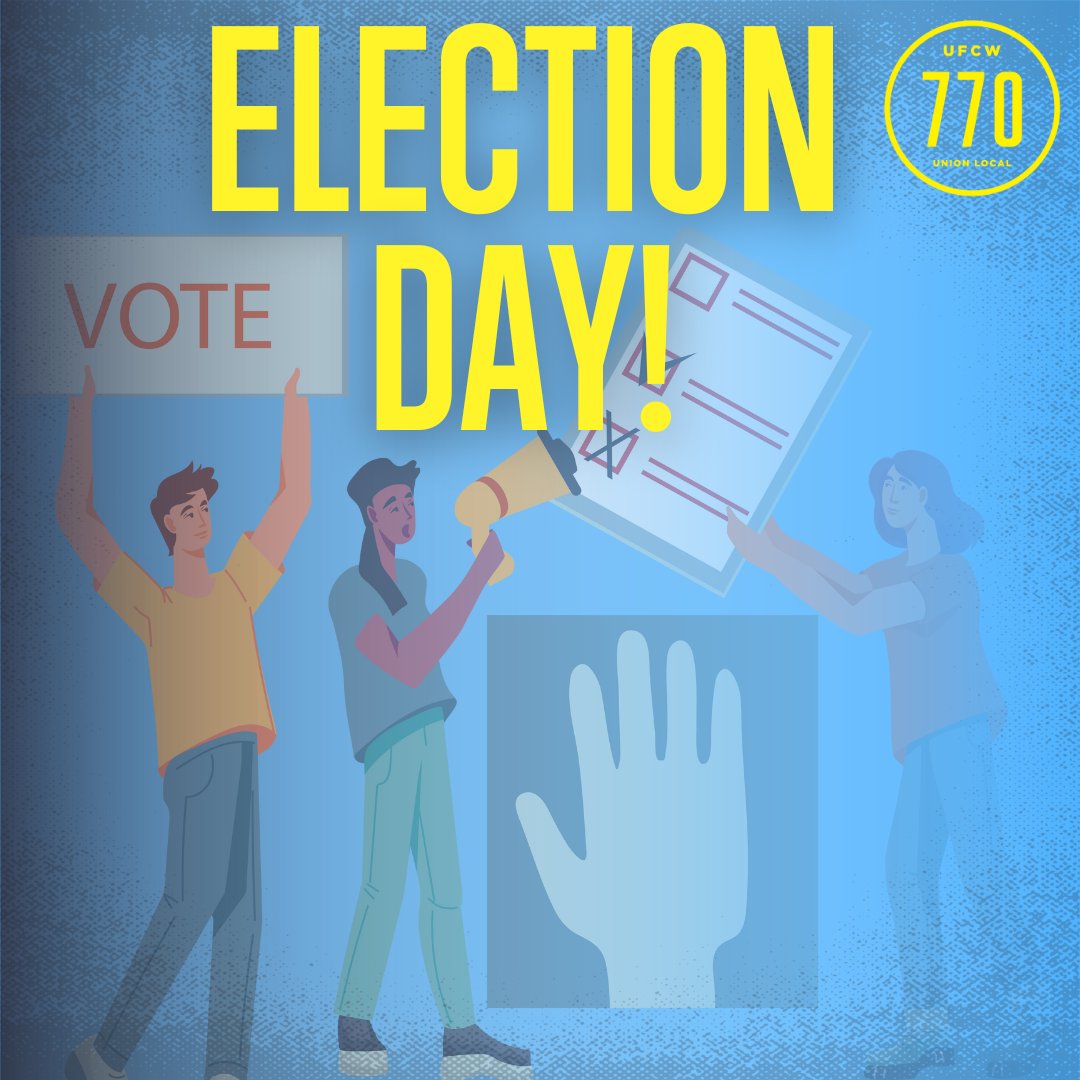 Today is Election Day! 

We have the power to make an impact on our job, communities, and lives at the ballot box! 💪 If you haven’t registered to vote, you can vote conditionally at any polling location. And stay in line if you’re in line when the polls close at 8PM! #UFCWvotes