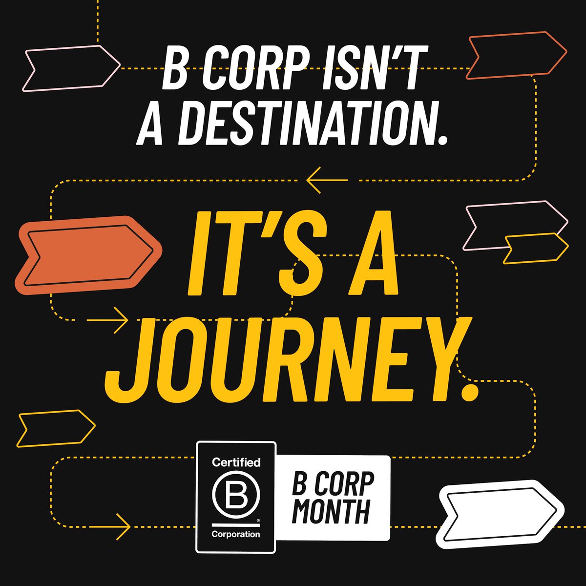 Getting B Corp certified isn’t the end of the road, it’s just the beginning. As world issues are ever-changing, it’s up to us to keep moving better business forward. Learn more about B Corp by visiting shorturl.at/invAT #SkyFireEnergy #Sustainability #BCorpMonth