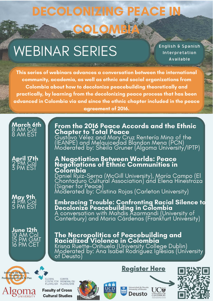 Excited to kick off this webinar series on Decolonizing Peace in Colombia! 🇨🇴 Join us tomorrow to dive into lessons & challenges of building a pluralist peace that includes Indigenous and Afro-Colombian communities.🕊️ Register now: ow.ly/cJC050QM25w