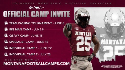 Max Walker (@maxwalker_3) on Twitter photo Thank you <a href="/GrizCoachGreen/">Justin Green</a> for the Montana Grizzlies summer camp invite, I can’t wait to get there and compete! #AGTG Thank you <a href="/GrizCoachGreen/">Justin Green</a> for the Montana Grizzlies summer camp invite, I can’t wait to get there and compete! #AGTG