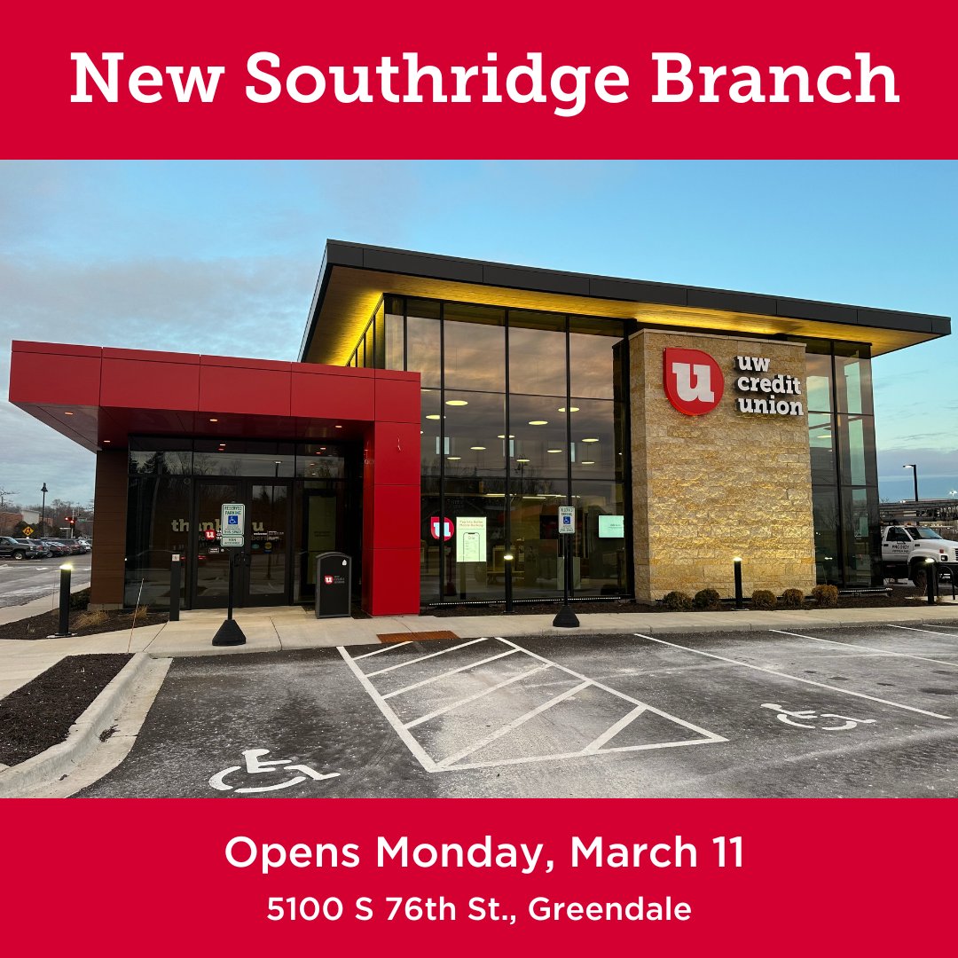 Our new Southridge location opens Monday at 5100 S 76th St. in Greendale! We’re excited to see you, meet new faces and connect with the Greendale and Greenfield communities. More details: bit.ly/3TmOFff