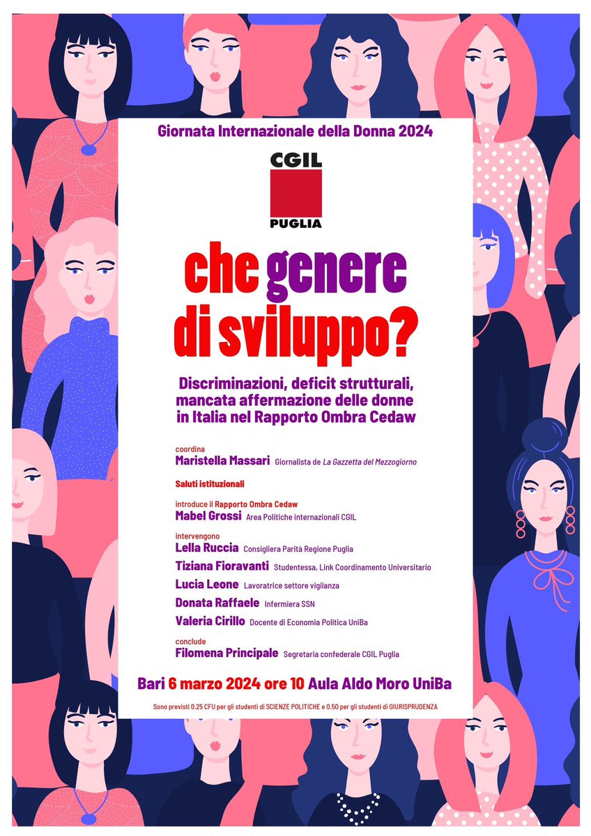 Domani in aula Moro UNIBA discussione su rapporto CEDAW