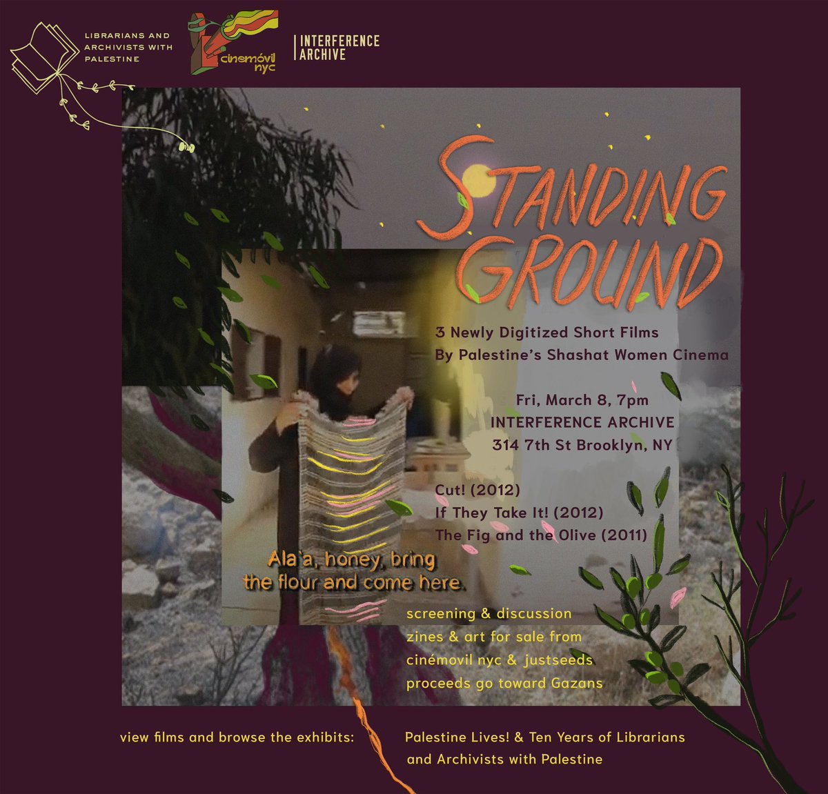 🌱STANDING GROUND 🌱 3 rare, newly digitized shorts by Shashat + hands on Palestine Lives! archive + horizontal discussion w/@InterferenceArc This FRIDAY, 7PM Very limited capacity, RSVP: docs.google.com/forms/d/e/1FAI…