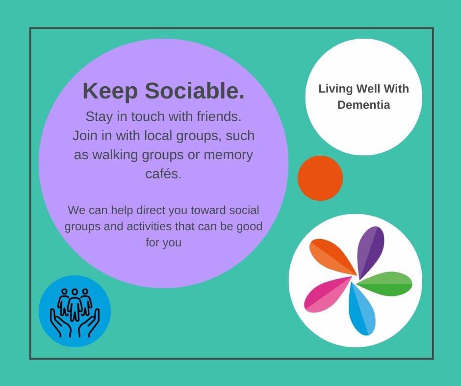 Our first tip in our #LivingWellwithDementia series is keeping sociable.  

This is not only good for your confidence but very good for your mental wellbeing. If you need directing toward local groups which you may enjoy, give us a call on 01422 399 833