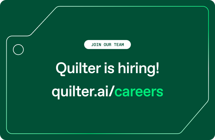 Come work at Quilter! We're currently #hiring for several foundational, remote-friendly roles in:
 
- Electrical engineering
- Reinforcement learning
- Electromagnetics simulation
- DevOps
- Product design

Learn more at quilter.ai/careers