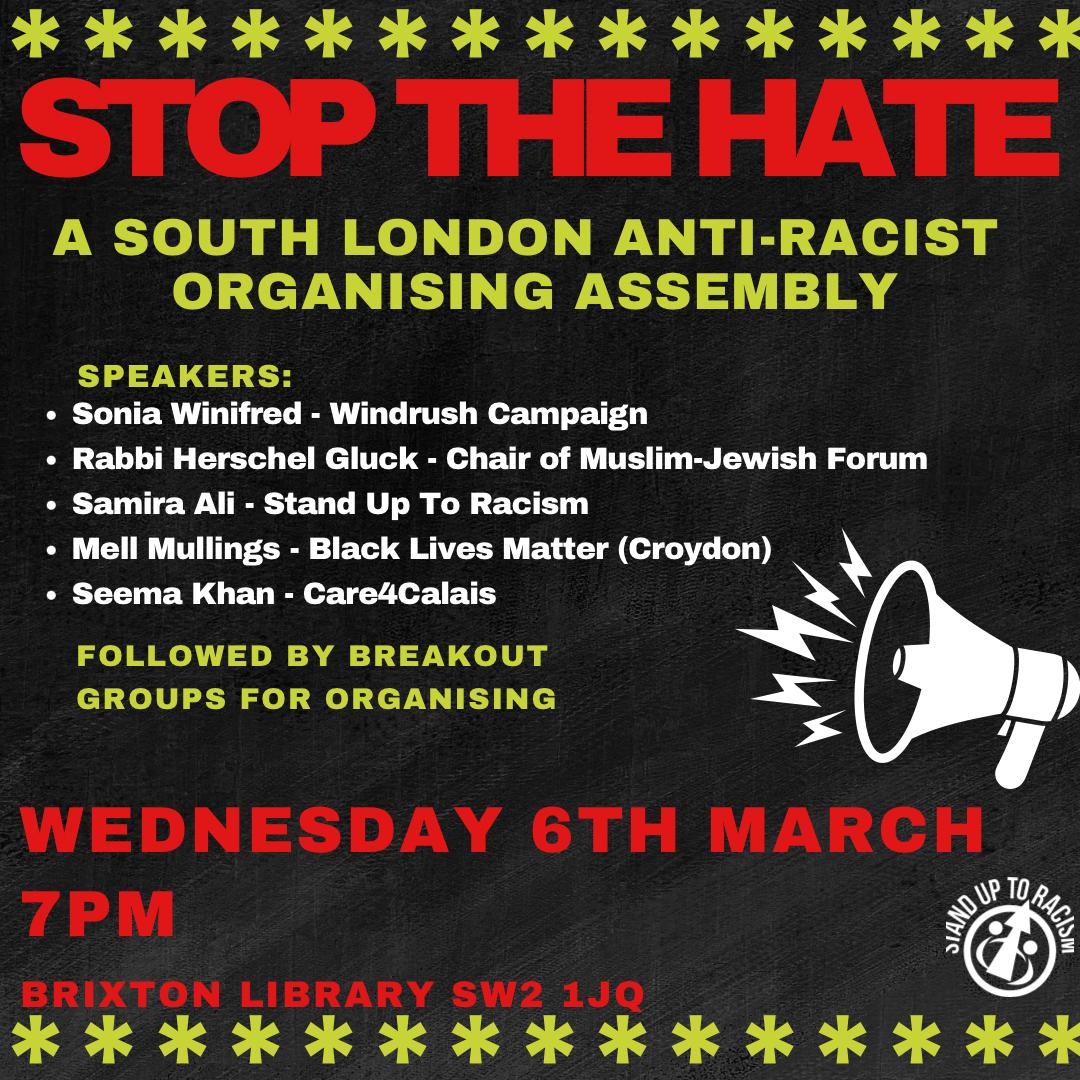 Building the anti racist demo for 16th March. @unisonglr @blkLivesLabour @LambethUNISON