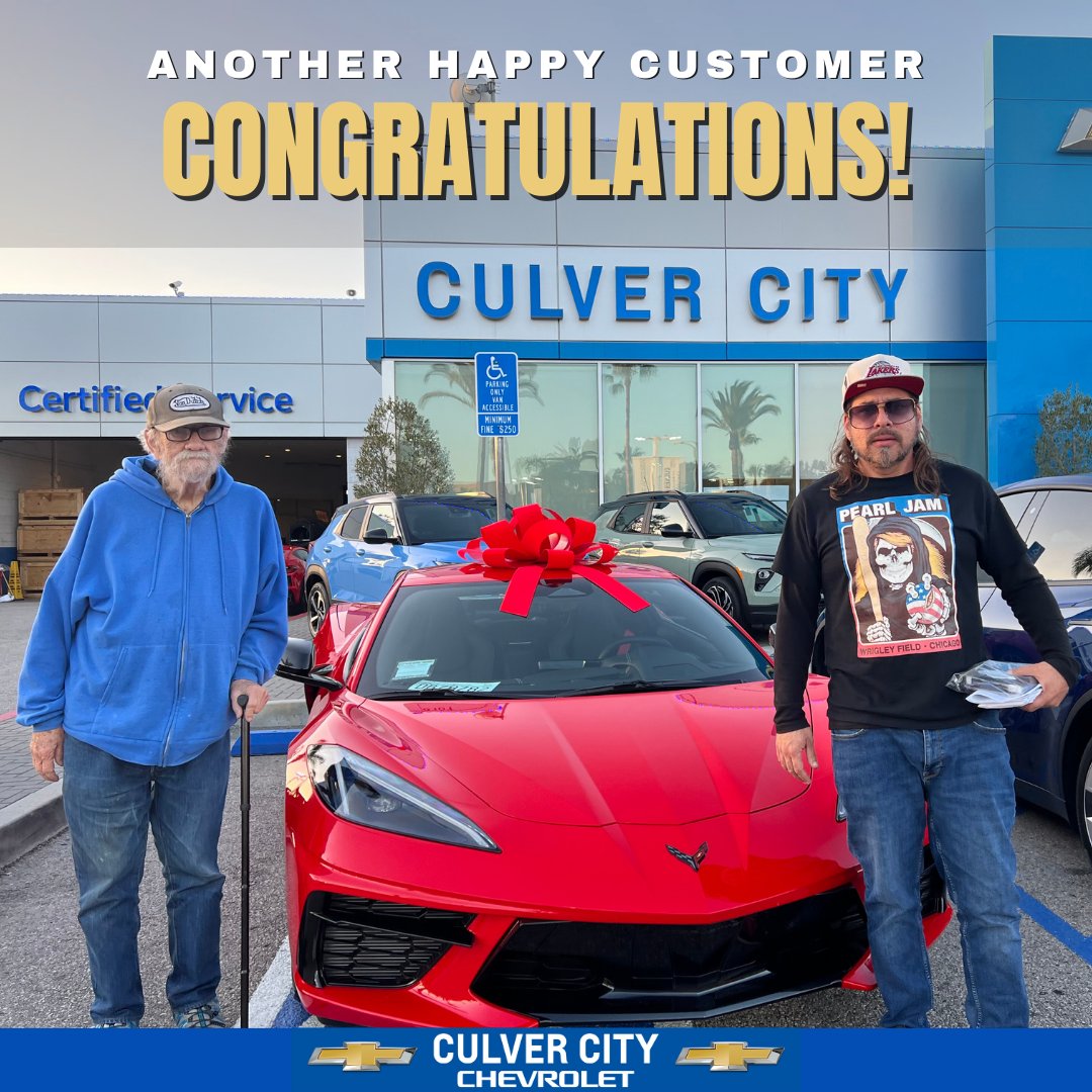 We're waving the checkered flag for the owners of this new Chevrolet Corvette 🏁 Congratulations on your new ride 🔥 Enjoy the open road and the thrill of the drive! 🛣️
#CulverCityChevy #Chevrolet #ChevyDealer #CarDealership #CulverCityCars #CarSales #NewCars #UsedCars #ChevyLove