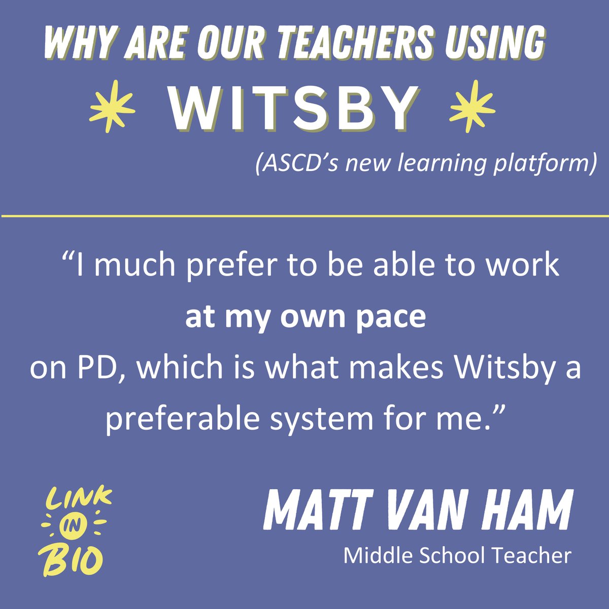 We are loving #Witsby, the new learning platform from @ascd! Check out what one of our super users has to say!
#WeAreRL
#116Pride