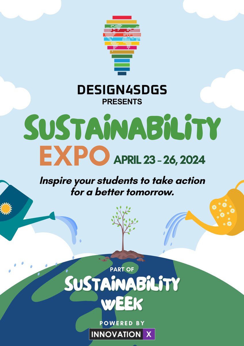 📢 Coming up next month …

As part of Innovation X’s Design4SDGs Sustainability Week, we’re proud to be hosting a special Sustainability Expo at Brookfield on 23 April.

Thank you to @EvoHannan for this exciting opportunity.

Watch this space! 💡 🌳 ♻️ 💚
