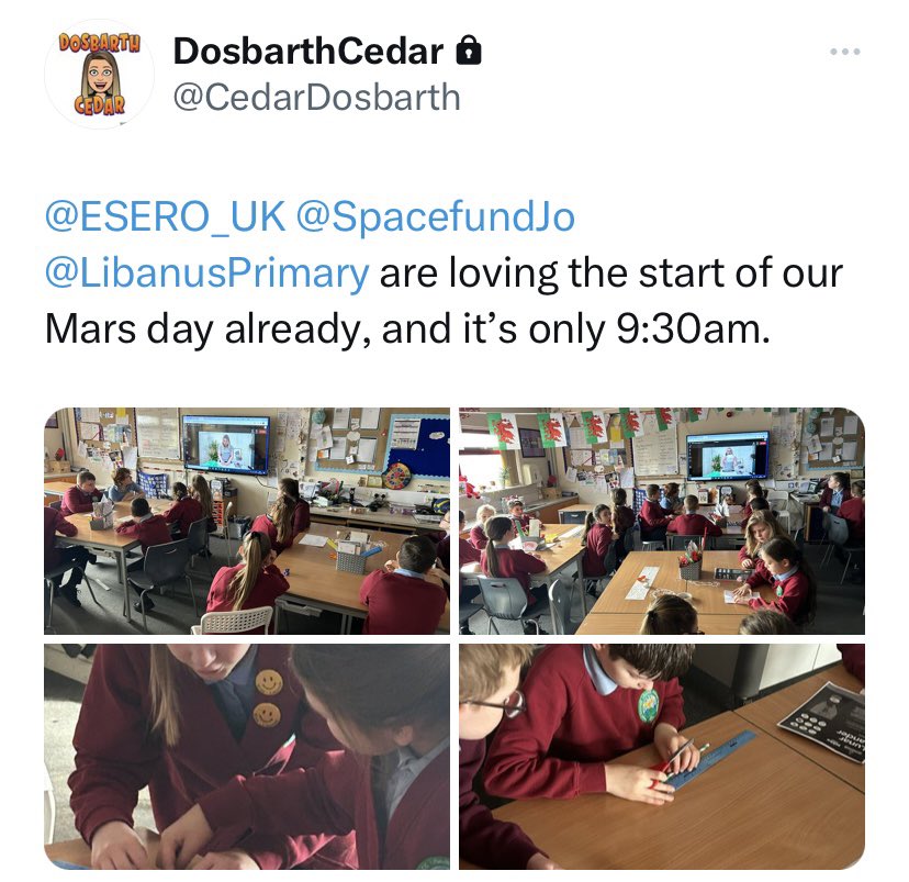LibanusPrimary's tweet photo. Our oldest pupils took part in 
MARS DAY today and there were all kinds of STEM activities going on! 
It looked like so much fun! 
#MrsW #MarsDay24 https://t.co/N2sMJfnhWe