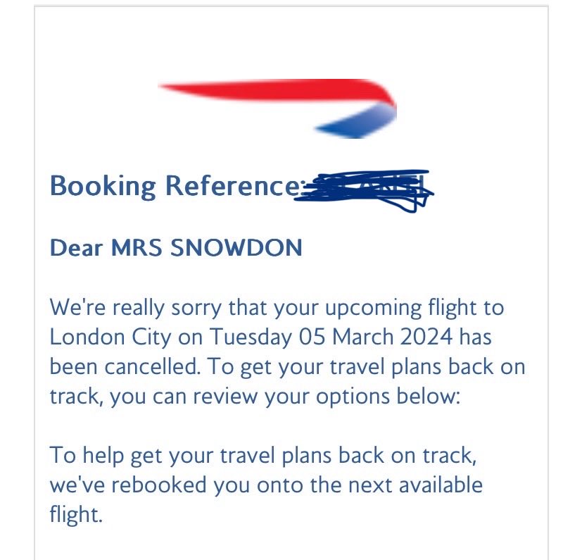 Margaret Snowdon OBE (@margaretsnowdon) on Twitter photo Well done ā¦<a href="/britishairways/">British Airways</a>ā©. NOT helpful way to get my travel plans back on track! After struggle I got last ticket to Heathrow plus travel back across London. A tiny biscuit and a small bottle of water to make us all feel better! Even had to pay for cup of tea! Well done ā¦<a href="/britishairways/">British Airways</a>ā©. NOT helpful way to get my travel plans back on track! After struggle I got last ticket to Heathrow plus travel back across London. A tiny biscuit and a small bottle of water to make us all feel better! Even had to pay for cup of tea!