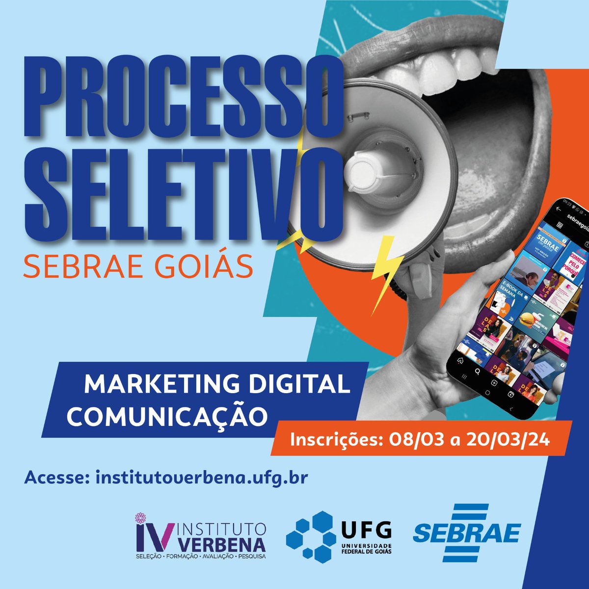 sebraegoias's tweet image. Melhor que acompanhar o Sebrae Goiás nas redes é fazer parte da equipe! 🤩

📅 Na próxima sexta-feira, 08/03, começam as inscrições para o Processo Seletivo de Analista Técnico I.

📲 Vem com a gente! Acesse institutoverbena.ufg.br e confira o edital na íntegra.

#sebraegoias