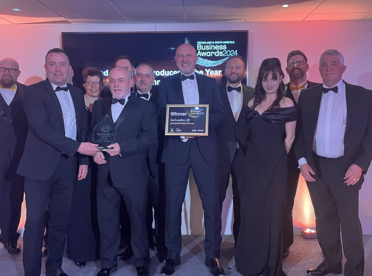 Our next award is Food and Drink Producer of the Year, sponsored by @WoodfordesBeer, and the winner is @CondimentumU! With their state-of-the-art facilities in Easton, they process mint and mustard seeds for over 30 customers in 19 countries, working closely with growers.