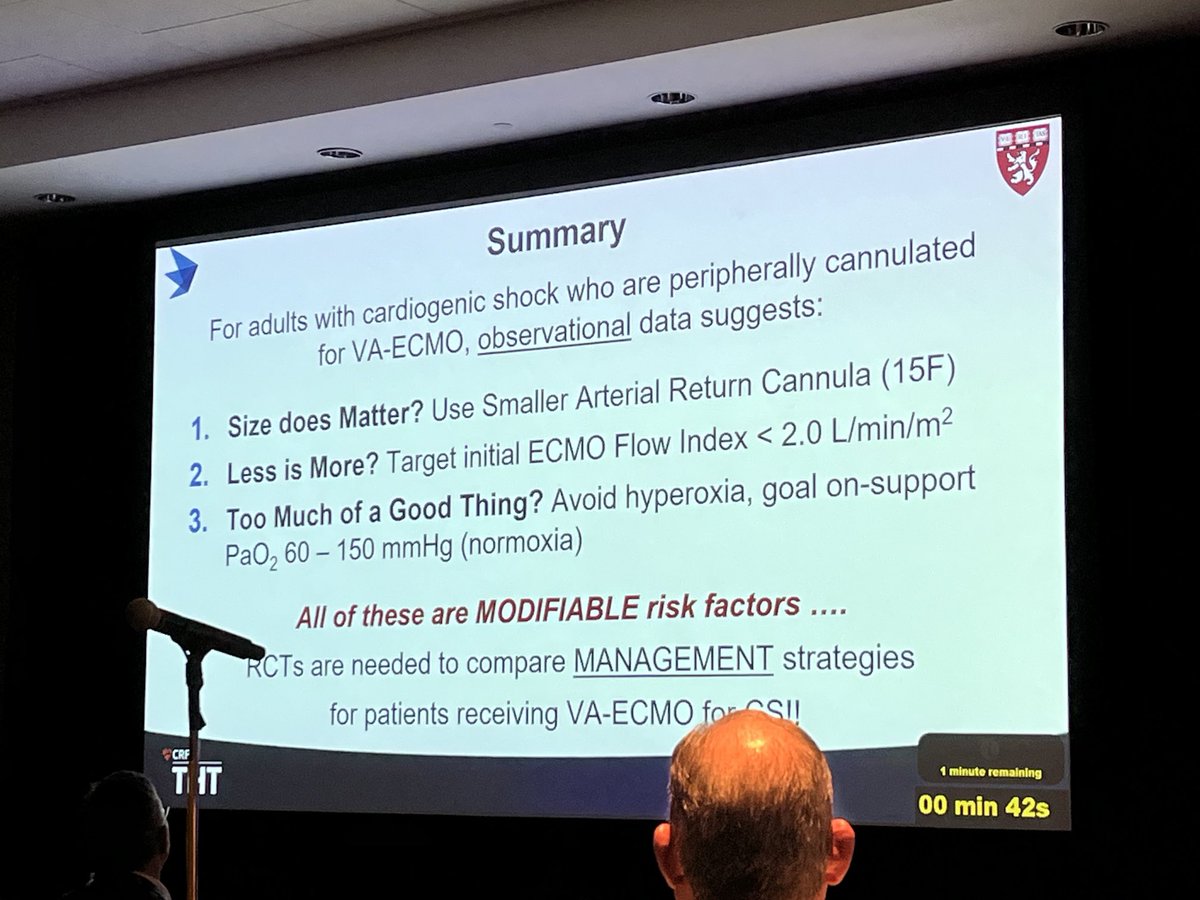 What innovations are needed in VA-ECMO mgmt? ⁦@WilsonGrandinMD⁩ evaluates whether cannula size matters, whether less flow is more, and if hyperoxemia is too much of good thing #THT2024 ⁦@ReshadGaranMD⁩ ⁦@JHMontfort10⁩ ⁦@NavinKapur4⁩ ⁦@manreetkanwar⁩