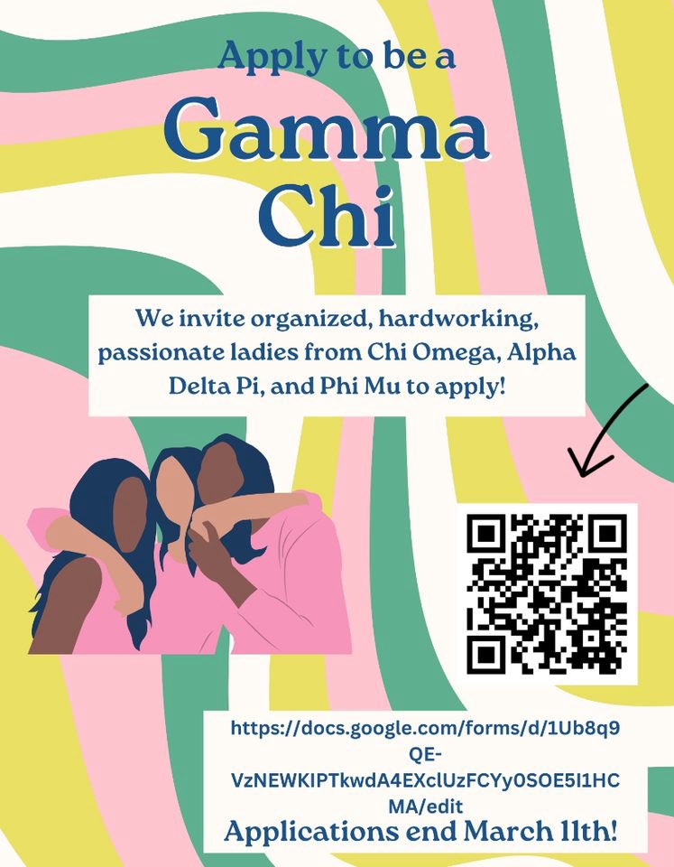 Gamma Chi applications are open now! Link in bio! Forms close on March 11th at 11:59 PM! 💚

<a href="/McNeese/">McNeese</a>