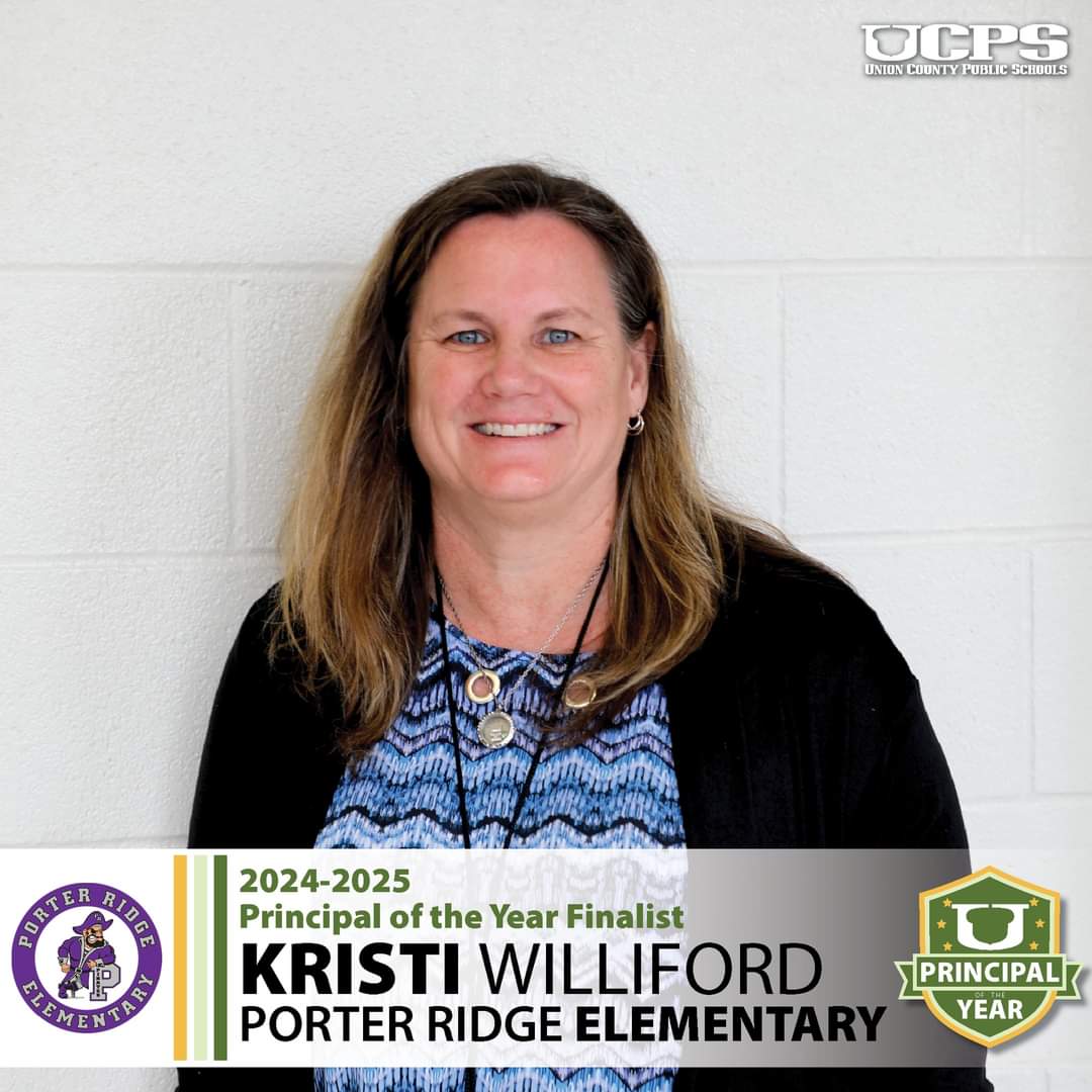 Porter Ridge ES (@porterridgeesnc) on Twitter photo Congratulations to Mrs. Williford for being named a UCPS Principal of the Year Finalist!
<a href="/UCPSNC/">Union County Public Schools</a> <a href="/AGHoulihan/">Andrew G. Houlihan</a> Congratulations to Mrs. Williford for being named a UCPS Principal of the Year Finalist!
<a href="/UCPSNC/">Union County Public Schools</a> <a href="/AGHoulihan/">Andrew G. Houlihan</a>