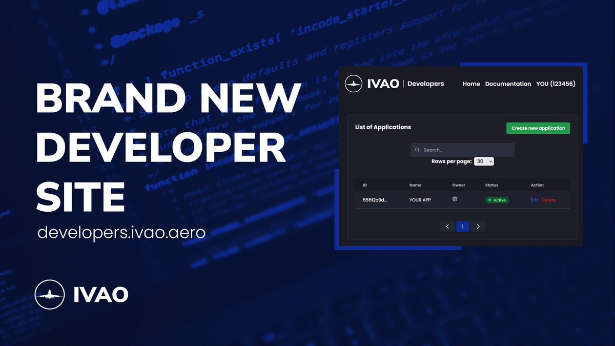 ivaoaero's tweet image. IVAO&apos;s new developer portal improves flight simulations, enables third-party collaborations, and provides easy access via IVAO SSO. Users can enjoy IVAO without restrictions and freely create tools. Visit developers.ivao.aero. #IVAO #DeveloperPortal #SSO #AccessToken.