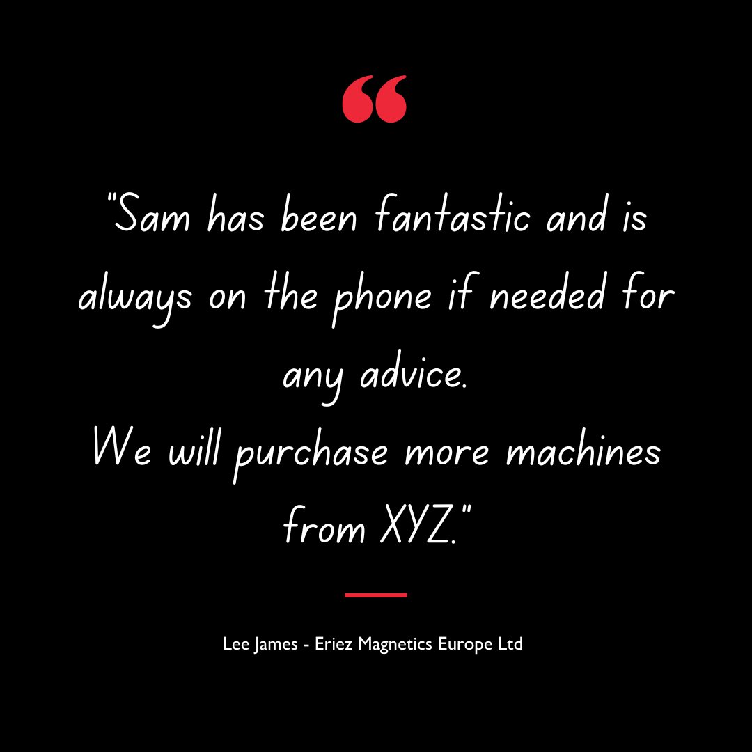 We love hearing your feedback, it strives us to keep offering the very best products and customer service. Well done to Sam our Area Sales Manager for being fantastic! #xyzmachinetools #customertestimonials #feedback