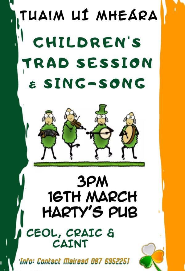 INVITE To All Children to Come Along especially those who took part in Scór

Bring your Instruments, your Voices, your friends, parents & grandparents! 

It's going to be great Craic & a brilliant way to celebrate St. Patrick's weekend☘

#GAAGaelige 
#Seachtainnagaeilge
#GAAScór