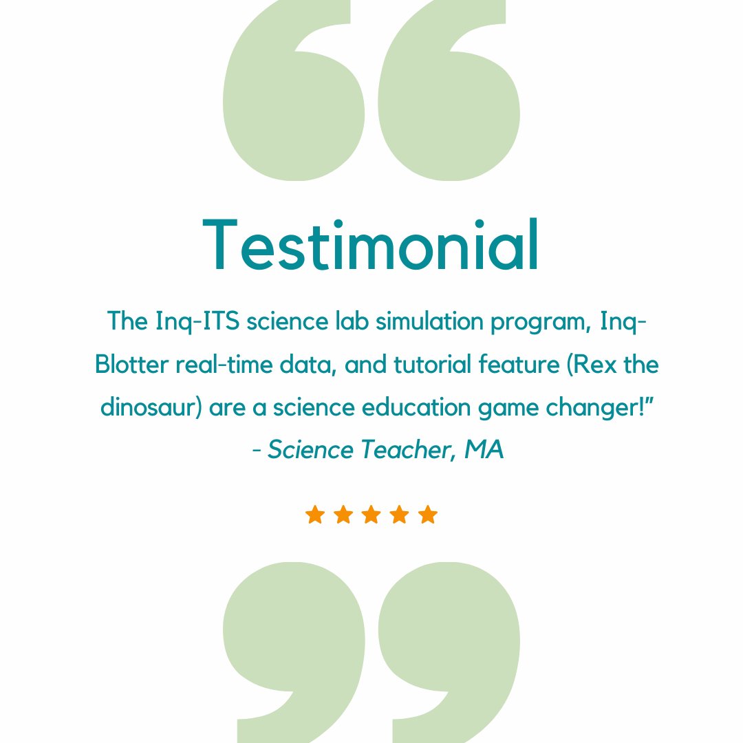 Highlighting a game-changing trio in science education: Inq-ITS science labs, the Inq-Blotter's real-time alerts, and Rex, the AI-tutor. A science teacher from MA shares this impactful testimonial. 🚀

#ScienceEducation #TestimonialTuesday